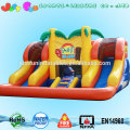 Tahiti island water park slides, inflatable bouncy castle with water slide n pool for kids